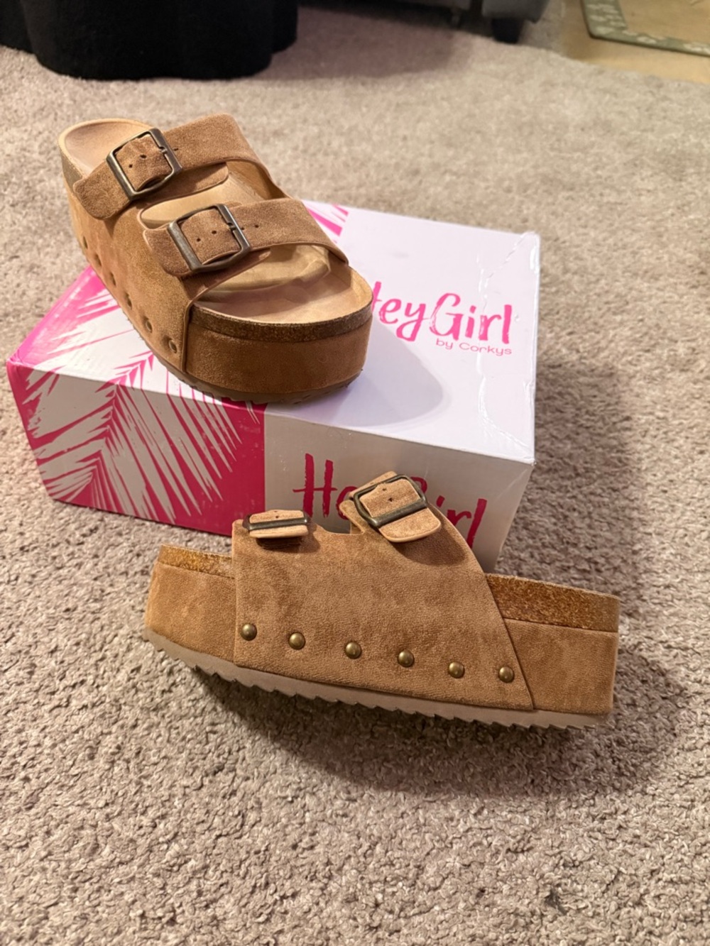 Corky’s Cognac Platform Slide Sandals - Women's - Picture 2 of 12